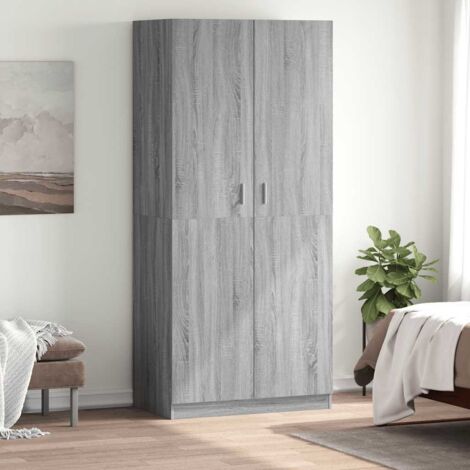 Armario madera contrachapada gris  90x52x200 cm