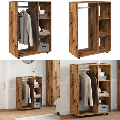 Armario madera de ingeniería madera envejecida 80x40x110 cm - Armario de almacenamiento - Armario de madera envejecida