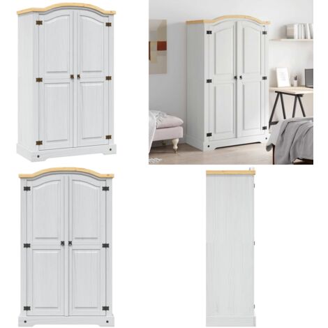 Armario madera de pino Mexicano estilo Corona blanco 2 puertas - Armario estilo Corona - Armario de pino