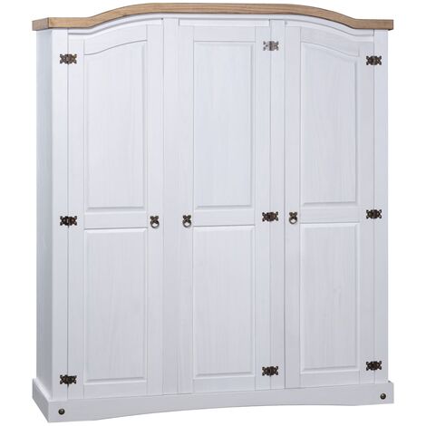 Armario madera de pino Mexicano estilo Corona blanco 3 puertas