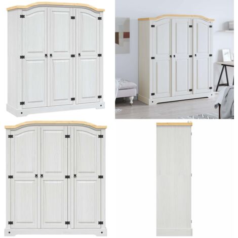 Armario madera de pino Mexicano estilo Corona blanco 3 puertas - Armario estilo Corona - Armario de pino