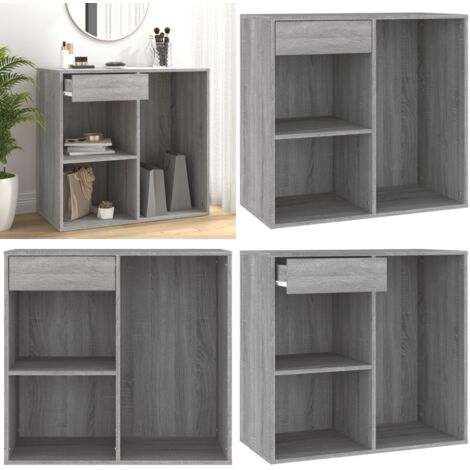 Armario maquillaje madera contrachapada gris Sonoma 80x40x75 cm - Armario de almacenaje - Maquillaje organizado