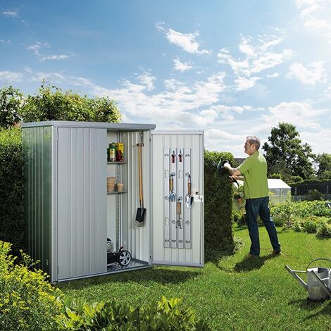 ARMARIO METALICO BIOHORT ALTO JARDIN COLOR PLATA METALIZADA 190