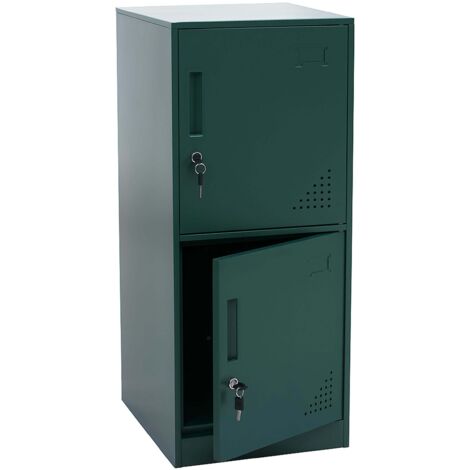 Armario metálico con 2 puertas 90x38x45 cm verde 040008948