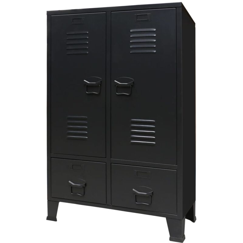 

Armario metálico de estilo industrial 67x35x107 cm negro - Negro - Vidaxl
