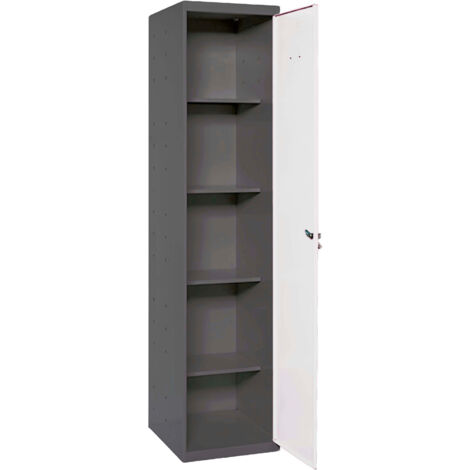 Armario metálico SIMONLOCKER de 4 estantes (180x40x40cm) ANTRACITA Y BLANCO
