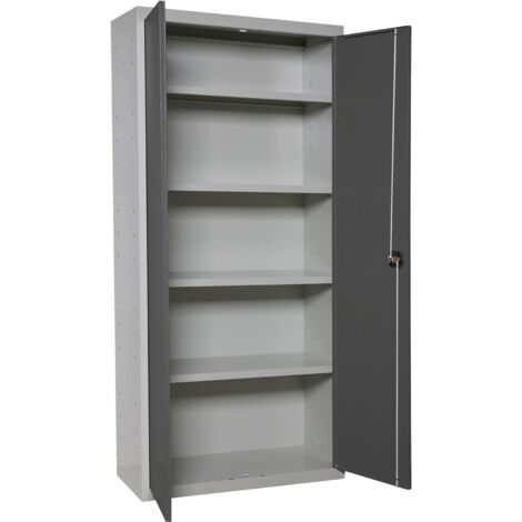 Armario metálico SIMONLOCKER de 4 estantes (180x80x40cm) GRIS Y ANTRACITA