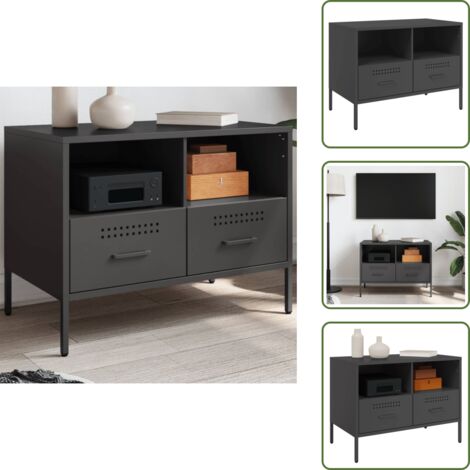 Armario metálico - vidaXL Mueble para TV acero negro 68x39x50,5 cm - Soporte para TV negro