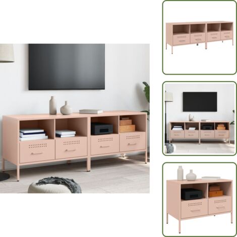 Armario metálico - vidaXL Muebles para TV 2 unidades acero rosa 68x39x50,5 cm - Muebles de acero