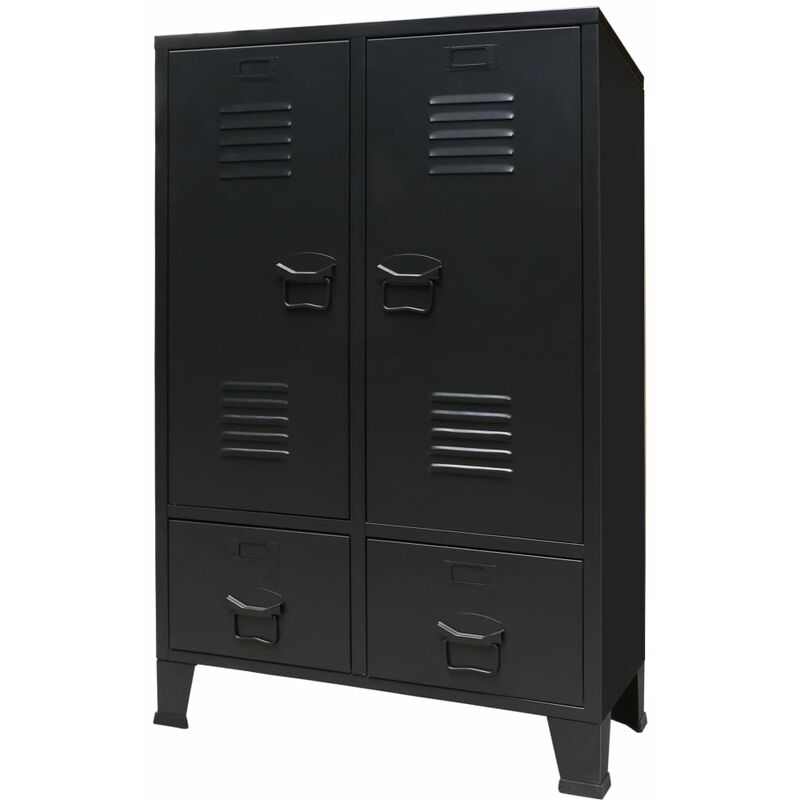 

Armario metálico de estilo industrial 67x35x107 cm negro - Negro