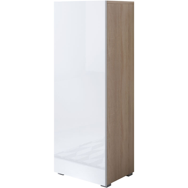 

Muebles Bonitos - Armario modelo Luke V1 (40x128cm) color sonoma y blanco con patas estándar