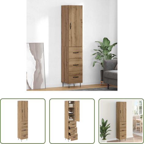 Armario moderno -  Alacena Roble artesanal 34,5 x 34 x 90 cm Madera contrachapada