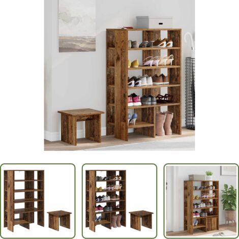 Armario moderno -  Armario Zapatero 2 pcs Madera vieja Madera de ingeniería