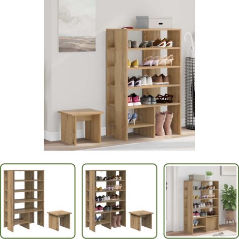 Armario moderno -  Armario Zapatero 2 pcs Roble artesanal Madera de ingeniería