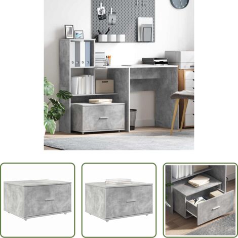 Armario moderno -  Cajonera con rueda Gris Concreto 55 x 45 x 31 cm