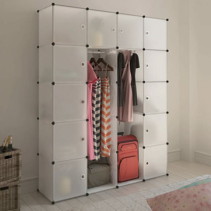 

Armario modular 14 compartimentos blanco 37x146x180,5cm