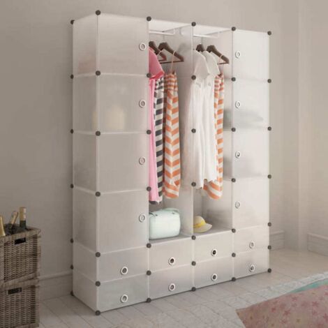 Armario modular 18 compartimentos blanco 37x146x180,5cm