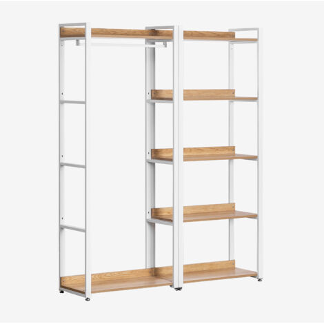 Armario Modular Abierto de 2 Piezas con Perchero y Estantería en Acero y Madera Ariaster SKLUM             