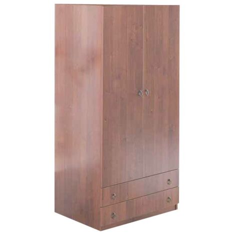 Armario modular con 2 puertas y 2 cajones en nogal antiguo Cm 90x60xH 180