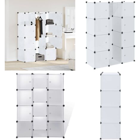 Armario modular con 9 compartimentos blanco 109x36,5x143 cm - Armario blanco - Armario con 9 compartimentos