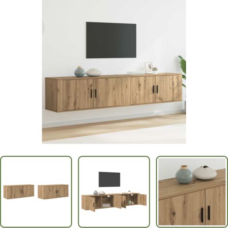Armario montado en pared -  Juego de Muebles para Televisión Montados en la Pared 2 pcs