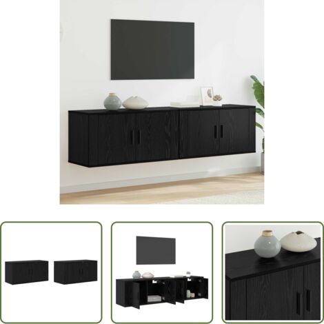 Armario montado en pared -  Juego de Muebles para Televisión Montados en la Pared 2 pcs