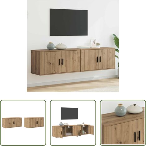 Armario montado en pared -  Juego de Muebles para Televisión Montados en la Pared 2 pcs