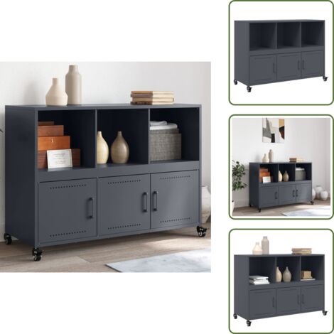 Armario multifuncional - vidaXL Aparador acero gris antracita 100,5x39x72 cm -