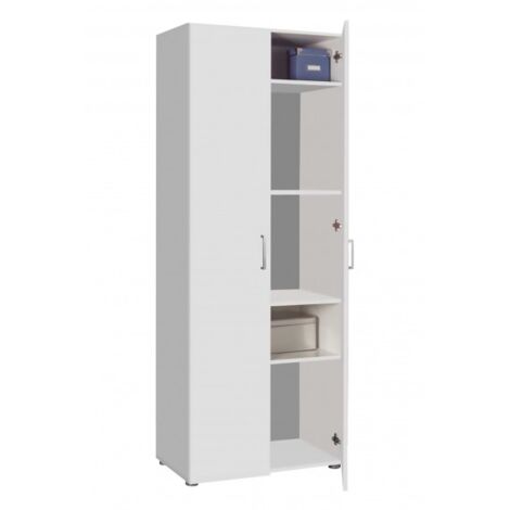 Armario Multipiano 2 Puertas 70x36x181 Blanco