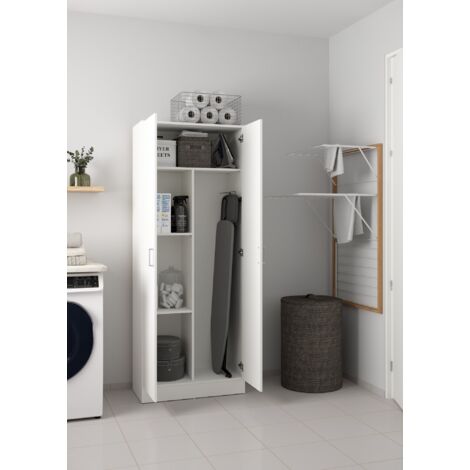 Armario Multiuso 2 Puertas - Blanco 37x180h cm