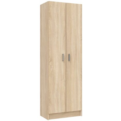 Armario multiusos 2 puertas con estantes roble