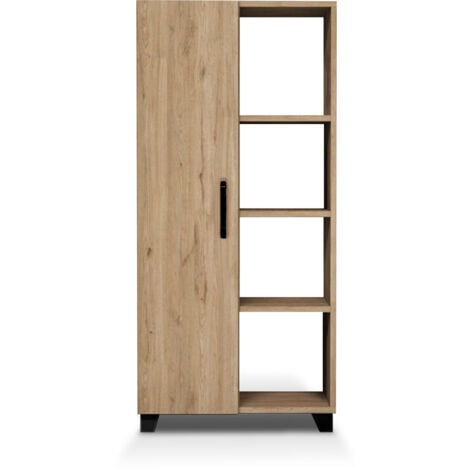 Armario Multiusos CATTERHOUSE Larisa Arena 60x32x128 cm con 1 Puerta, 3 Baldas Externas y 3 Baldas Internas de Altura Ajustable