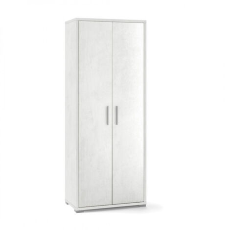 Armario multiusos de dos puertas en Ossido Blanco 71x41x h182 cm