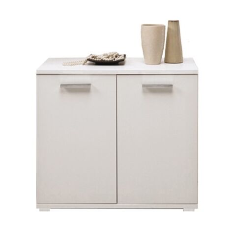 Armario multiusos de fresno blanco en madera de melamina L.90xH.80xP.45 cm