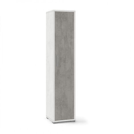 Armario multiusos estrecho en madera Blanco Cemento 39x41x h182 cm