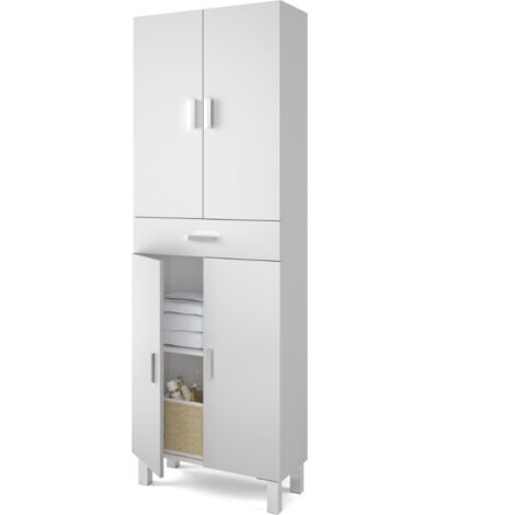 Armario Multiusos Grande - Blanco Brillante 29x182h cm