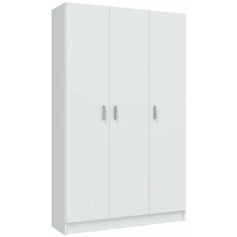 Armario multiusos tres puertas Milan en blanco, 109 cm(ancho) 180 cm(altura) 37 cm(fondo)