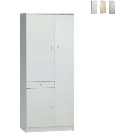 Armario multiusos tres puertas un cajón Blanco 77x34x h183 cm