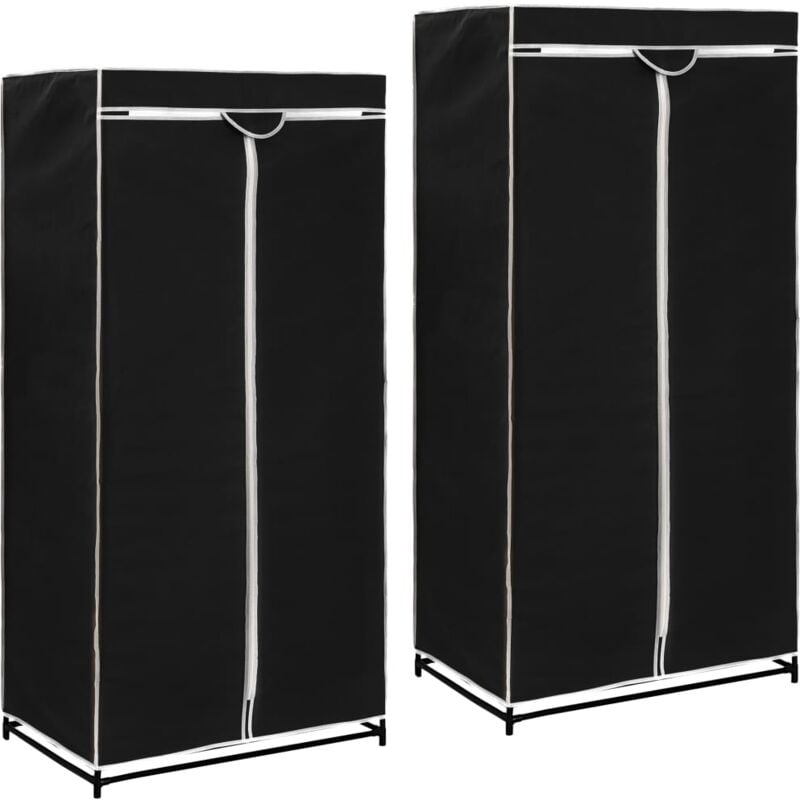 

Armario 75x50x160 cm Negro 2 Unidades - Negro - Vidaxl