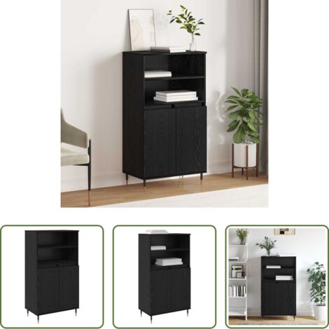 Armario negro -  Alacena Negro 60 x 36 x 110 cm Madera contrachapada