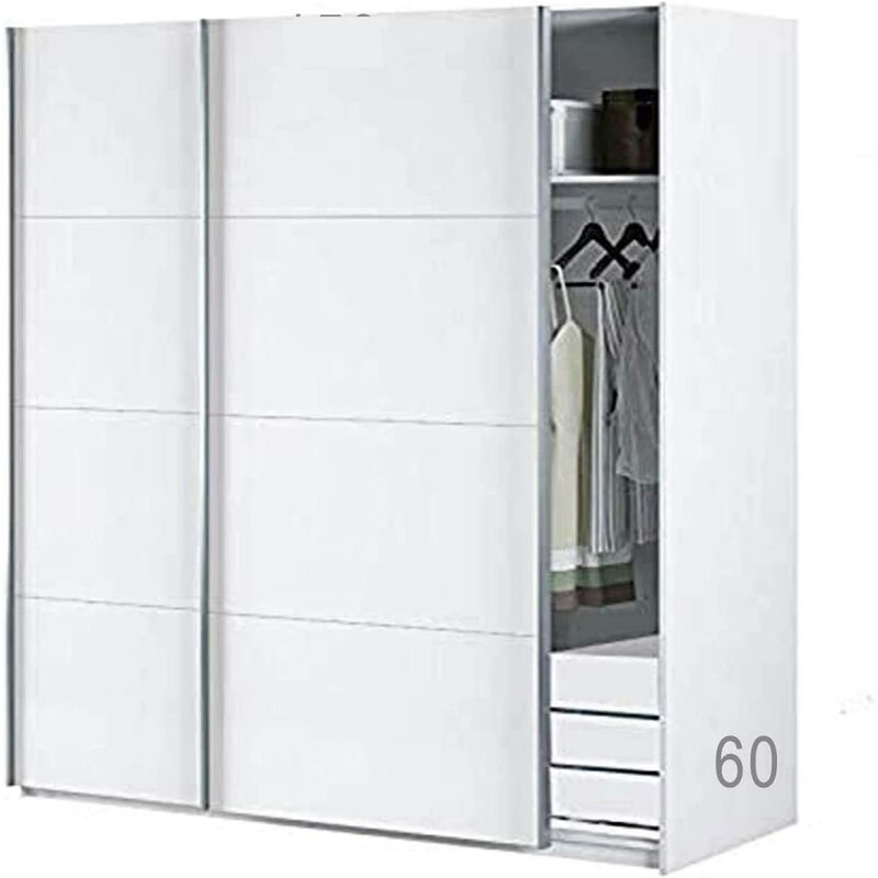 

Armario Oficina con Estantes + Cajonera Color Blanco brillo, Medidas: 150 ancho x 204 x 65 cm de Fondo