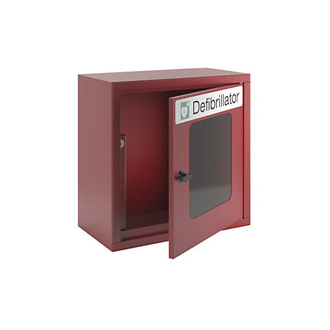 Armario para desfibrilador  con alarma acústica  rojo vivo