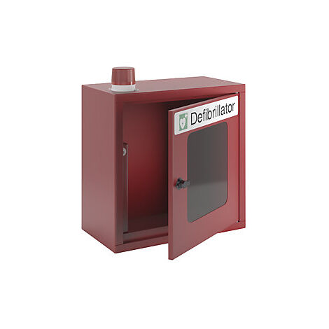 Armario para desfibrilador  con alarma visual y acústica  rojo