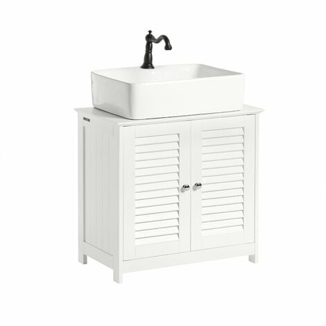 SoBuy FRG237-DG Armario para el debajo del lavado,2 puertas y 2 estantes interior L 60 x P 35 x H 58 cm ES