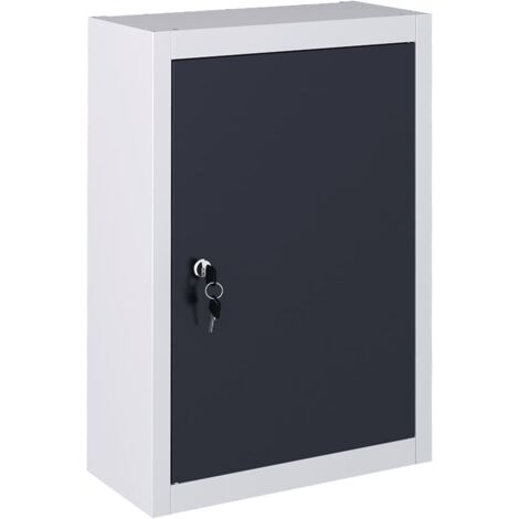 Armario para herramientas de pared, organizador de herramientas, armario de almacenamiento, almacenamiento de herramientas, taller, estilo industrial, metal, 60 cm, gris y negro 020003807