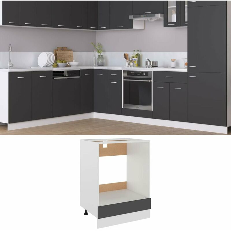 

Armario para horno de aglomerado gris 60x46x81,5 cm