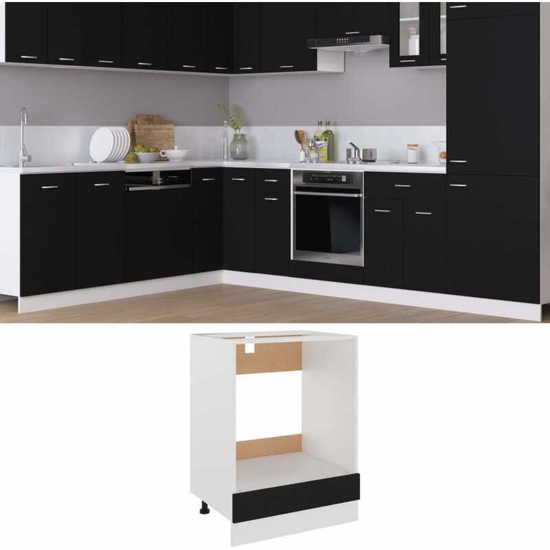

Armario para horno de aglomerado negro 60x46x81,5 cm
