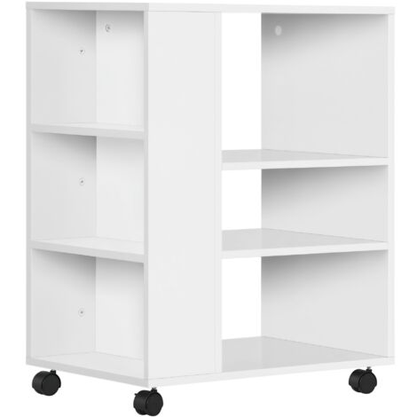 Armario para Impresora Mueble Auxiliar de Oficina Dormitorio Cocina Salón 60x40x75,8 cm Blanco