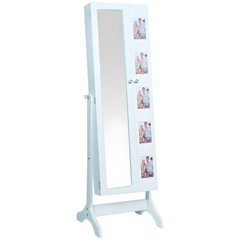 OZAIA Armario para joyas con espejo y portafotos POLINA - Alt. 160 cm - Venta-unica