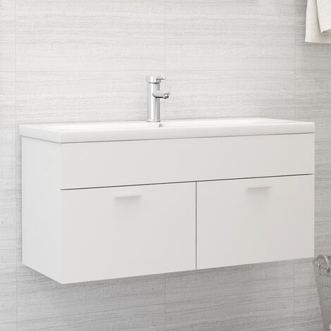 Armario para lavabo aglomerado blanco 100x38,5x46 cm